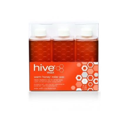 Hive Refill Roller Depilatory Roll on Wax Cartridges Warm Honey Creme Wax x 6 - 80g